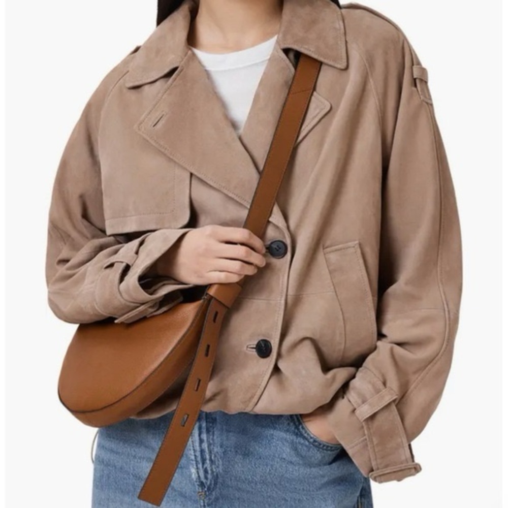 AllSaints Luna Brown Leather Crossbody Bag
